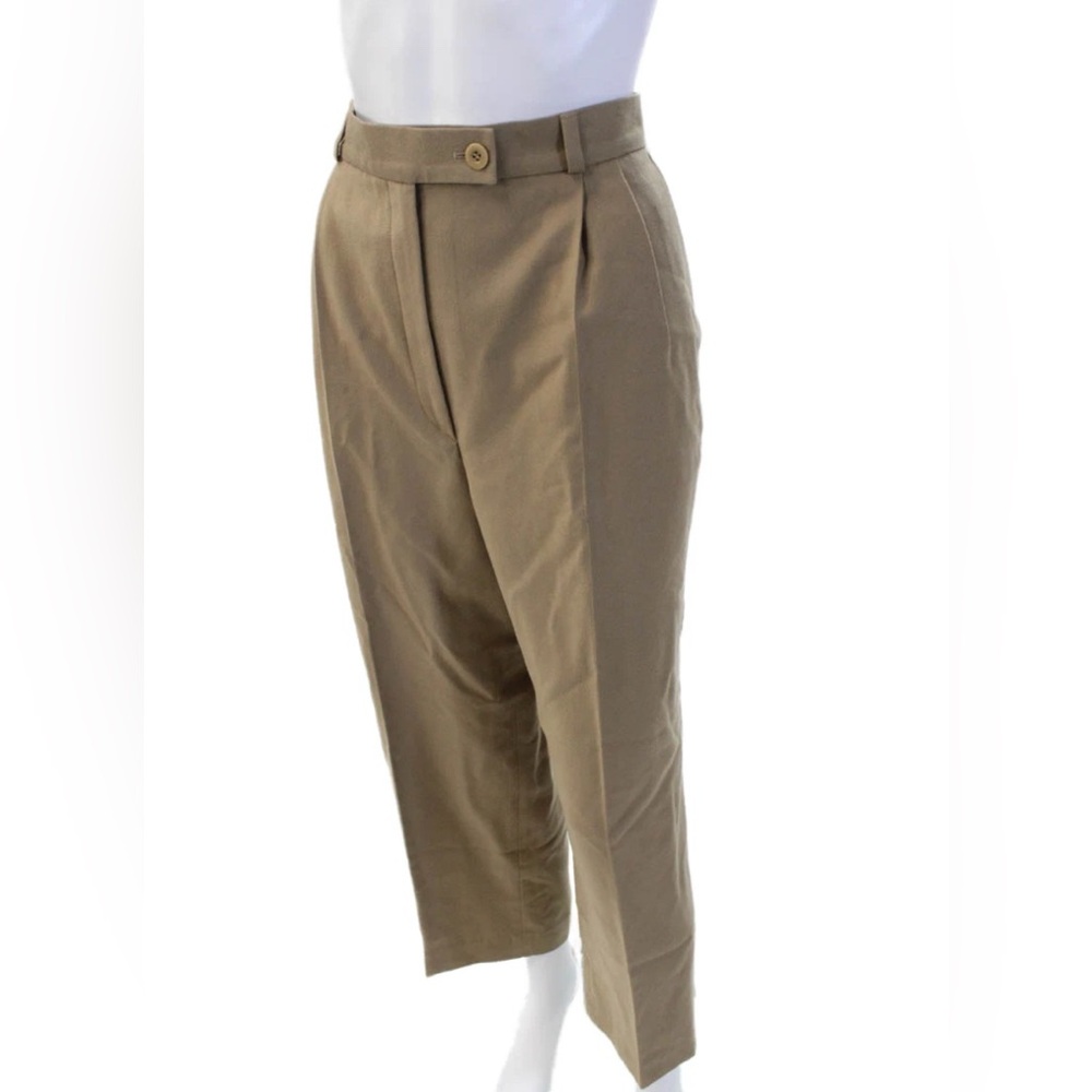 Burberry vintage ladies dress trousers petite 27” inseam high waist 14 tan wool